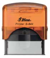 Montana Notary Self Inking Shiny Orange Body Stamp creates a rectangular 7/8" X 2 3/8" impression of your notarial information.