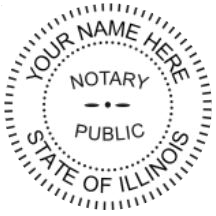 Illinois  Notary Trodat Pink Pocket Seal, Sample Impression Image, Circular, 1.6 Inches